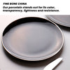 KOKEN - 16 Pc Dinnerware sets for 4 - Porcelain dinnerware set - Plates and bowls sets - Dishes Set for 4, Microwave safe plates and bowls sets, kitchen sets for home, black dinnerware sets Silver Rim