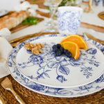 Blue Flower Collection - 16 Pc Bone China Dinnerware Sets – Blue china dinnerware set - Plates and Bowls Sets Dishes Set for 4 – Kitchen Plates, mugs, Bowls - Microwave safe china sets for home - Dining set Floral