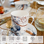 Ocean Collection - 16 Pc Bone China Dinnerware Sets – China dinnerware set - Plates and Bowls Sets Dishes Set for 4 – Kitchen Plates, mugs, Bowls, plate set - microwave safe plates & bowls for home - Dining