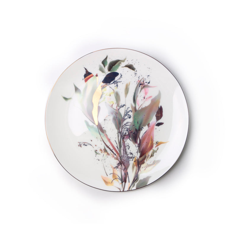 Spring Collection - 16-Pc Elegant China Dinnerware Set | Microwave & Dishwasher Safe, Stackable | Ultra-White, Lightweight Porcelain | 10.4" & 7.8" Plates, 22oz Bowls, 11.8oz Mugs, Bone China