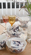 Butterfly Blue Collection - 16 Piece Dinnerware Set | Service for 4, Fine Bone China | Pink Flower Collection | Perfect for Everyday & Special Occasions | Floral & Fauna, Multicolor, china Set | Bone China | dish set