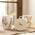 Golden Flower Mug - Set of 4