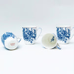 Blue Flower Mug - Set of 4