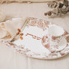 Golden Flower Oval Challah Tray