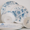 Blue Flower Collection - 16 Pc Bone China Dinnerware Sets – Blue china dinnerware set - Plates and Bowls Sets Dishes Set for 4 – Kitchen Plates, mugs, Bowls - Microwave safe china sets for home - Dining set Floral