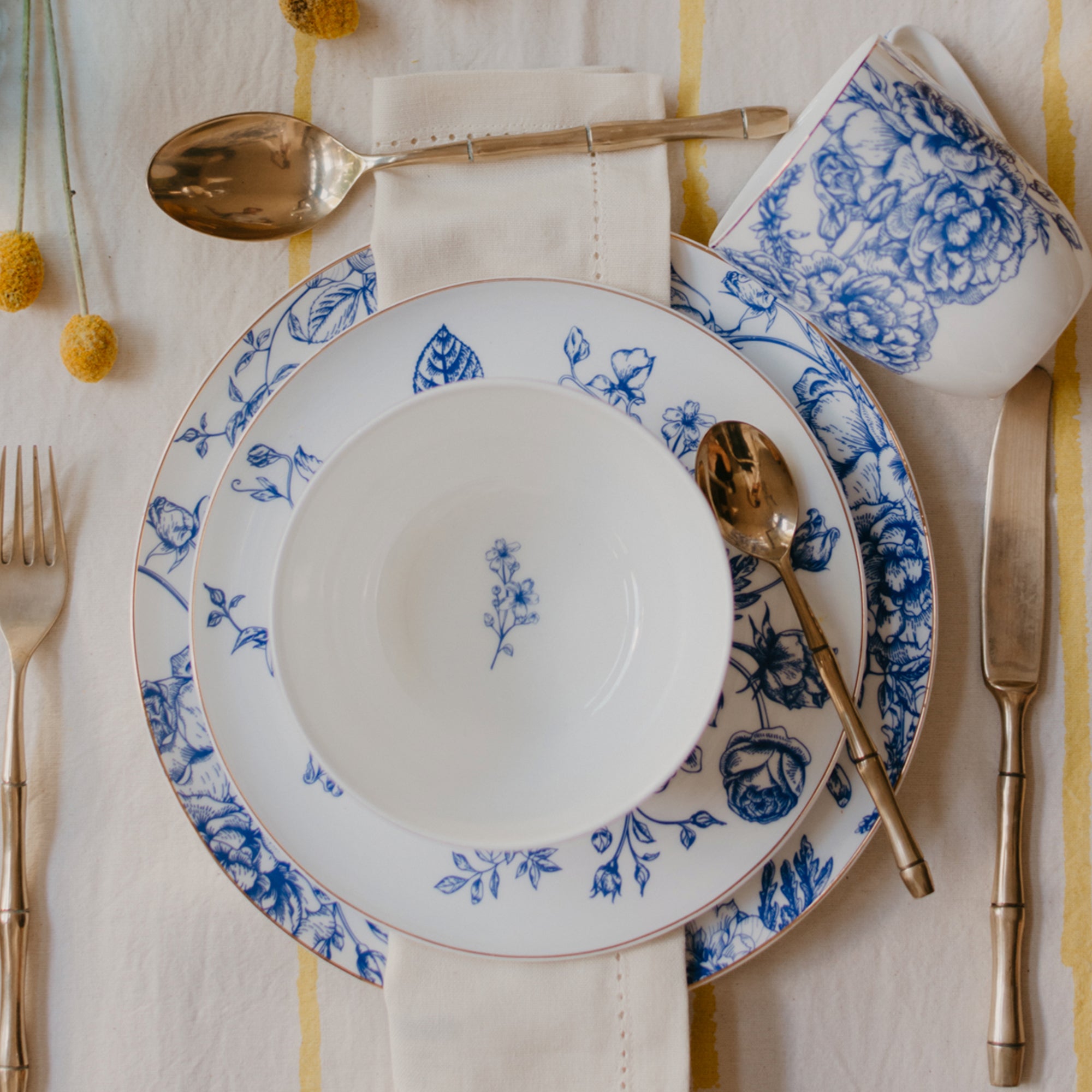 16-Piece Blue Flower Dinnerware Set – KokenArt